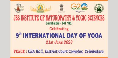 9th International Day of Yoga, 2023 activities conducted by JSS Institute of Naturopathy and Yogic Sciences, Coimbatore, Tamil Nadu