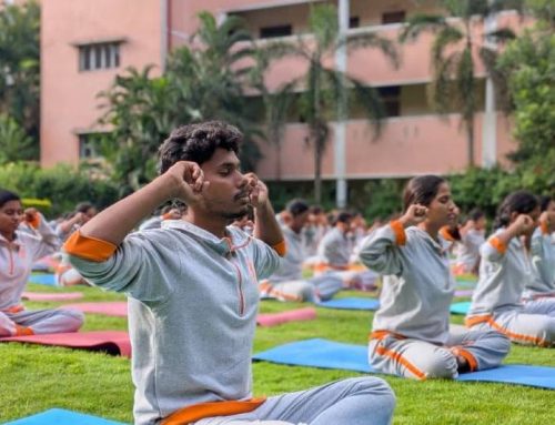 JSS students gathered amidst the serenity of nature for a meaningful Theme-Based Yoga Session